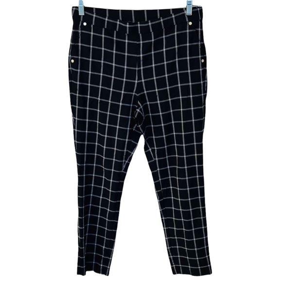 Anne Klein Skinny Skinny Checker Board Black and White Pants - Picture 1 of 5